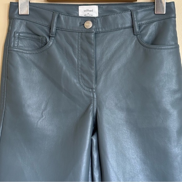Wilfred| Aritzia|‘Melina’ Slate Blue-Grey Faux Leather Pants Sz 00 - Picture 3 of 4